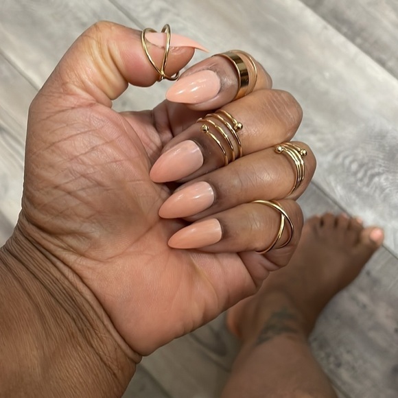 Gold Wire Minimalist Stacking Rings - Picture 4 of 12